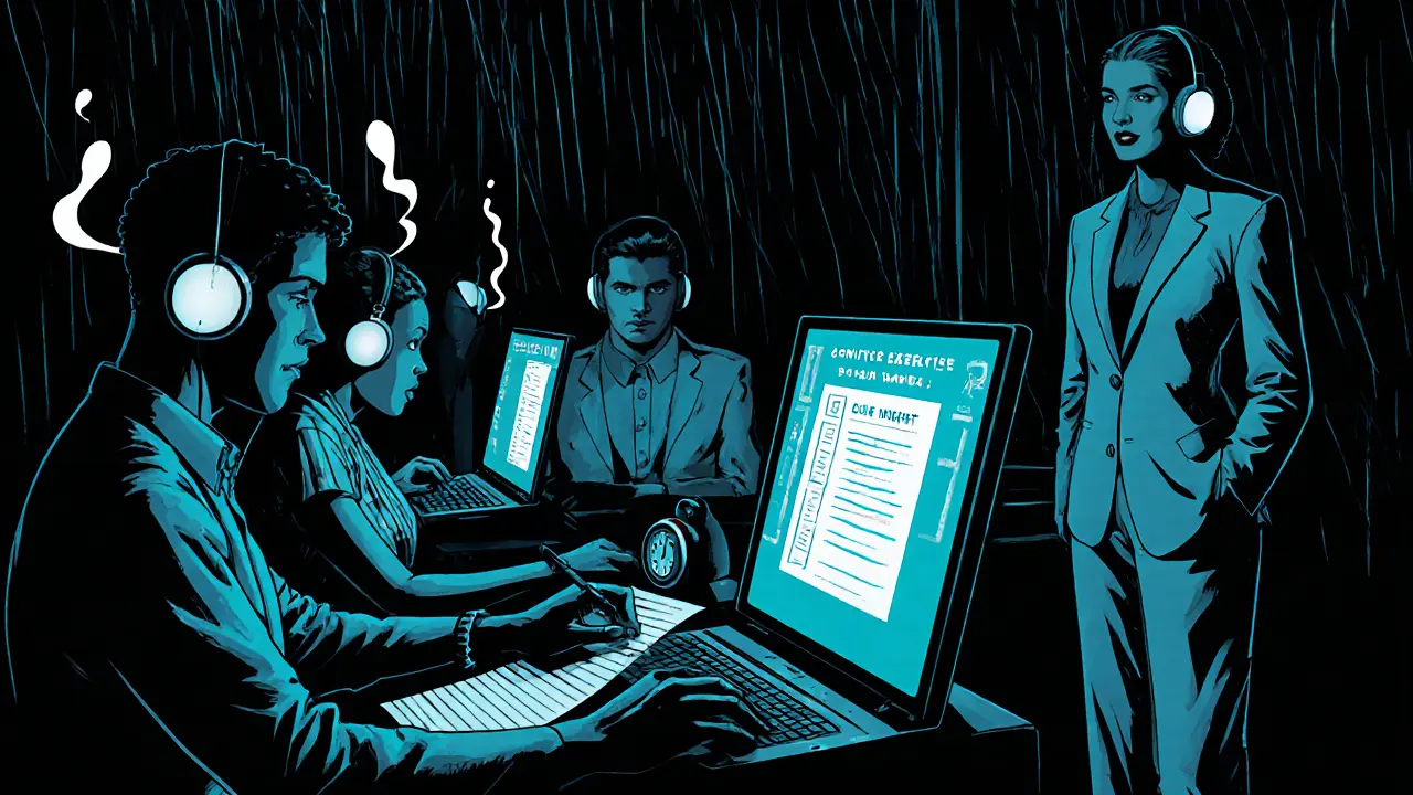 Skupina dospělých s ADHD trénuje kognitivní funkce v klidné terapeutické místnosti.