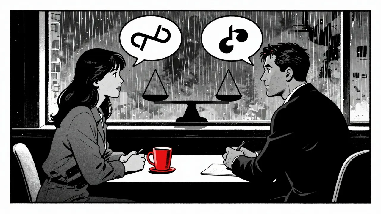 Terapeut a klient diskutují o motivaci při léčbě závislosti.