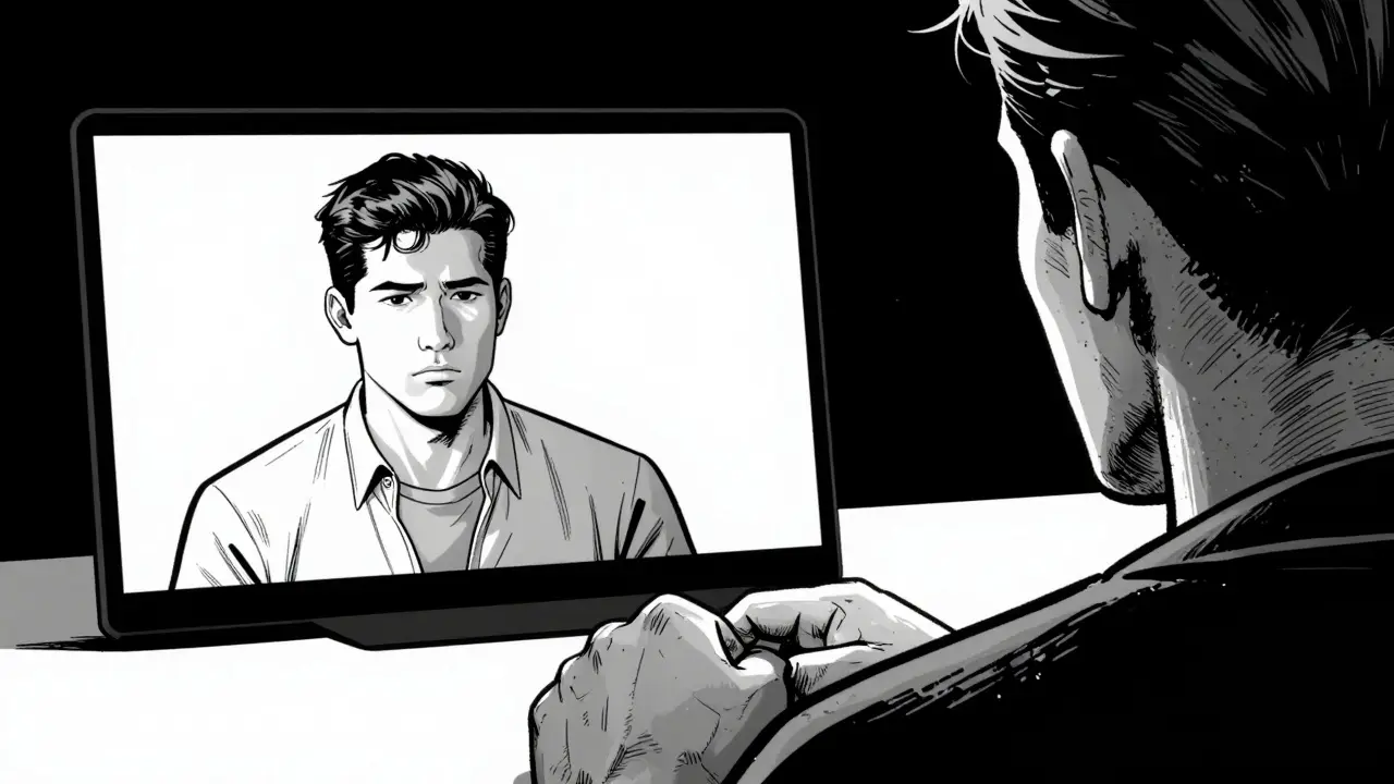 Ilustrace omezení online terapie a chybějícího jazyka těla