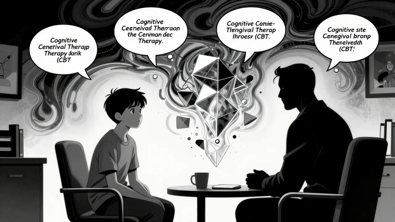Terapeutická seance s dospívajícím, přeměna chaotických myšlenek